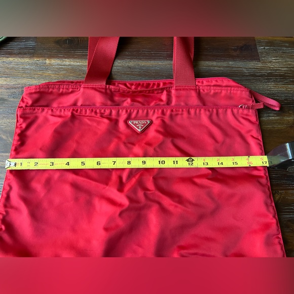 Authentic Prada Red Nylon Shoulder Bag Purse - Picture 6 of 7